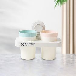 無(wú)痕吸盤(pán)套裝牙刷杯架