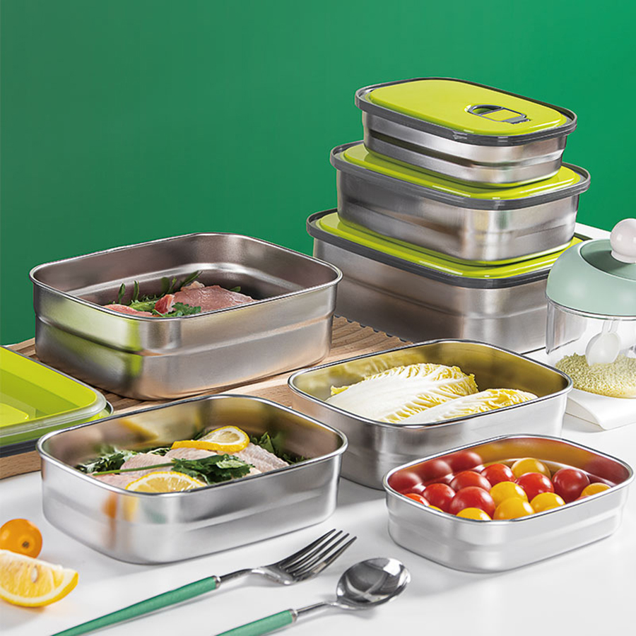 長(zhǎng)方形不銹鋼保鮮盒(