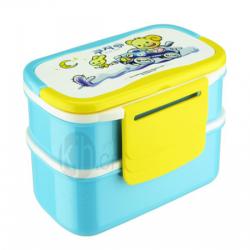 提手長方形雙層便當盒